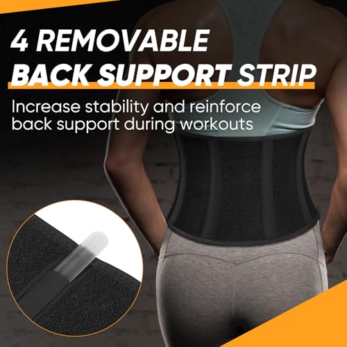 Waist Trainer for Women with Removable Lumbar Support - Medium Black