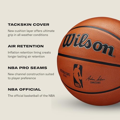 NBA Authentic Outdoor Basketball - Size 7, TACKSKIN Cover