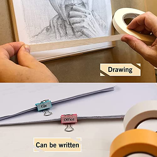 esowemsn 5 Rolls 2cm White Masking Tape Painters Tape Natural Rubber Adhesive Professional Grade Paint Tape for Decorating, Protecting, Painting, Labeling, Packing, Craft, Art