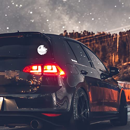 Death Star Silhouette Sticker Decal - 5.5" x 5.5" (White)