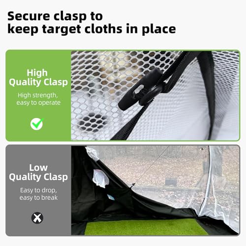 Golf Practice Net Bundle - 10x7ft with Tri-Turf Mat & 4 Targets - Black/White-Pro