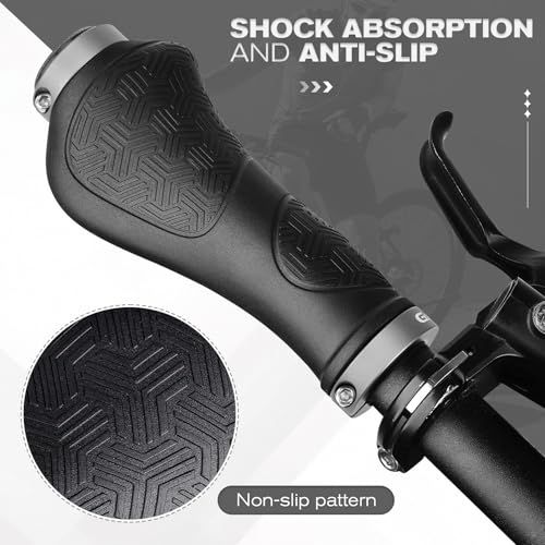Premium Ergonomic Non-Slip Bike Grips - Black Gray 130mm