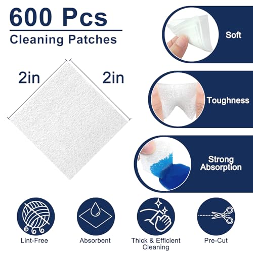 Gun Cleaning Supplies Kit - 600 Patches & 100 Cotton Swabs