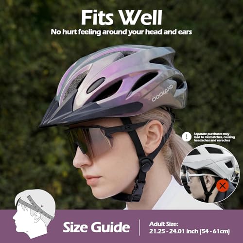 Adult Bike Helmet with UV Protection Sunglasses Set - A1-Lilac