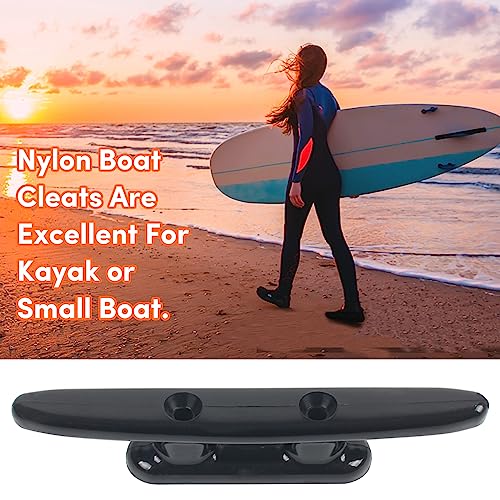 4 Inch Black Nylon Boat Cleats - Dock Cleat with Hardware (4 Pack)