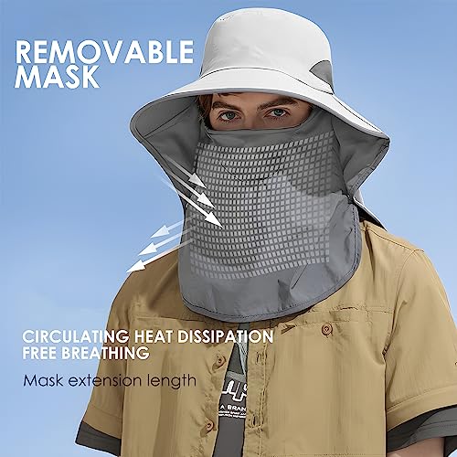 Outdoor Sun Hat with Detachable Neck Flap - UPF 50+ Protection