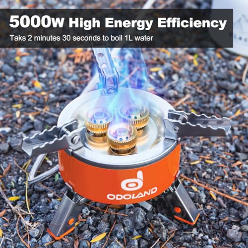 Odoland 5000W Portable Camping Stove Collapsible Backpacking Stove with EVA Box