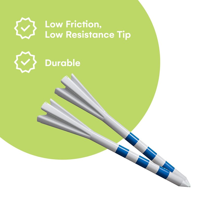 Noa Store 3 1/4" Tee Golf - White and Blue Plastic Golf Tees for Driver - Golf Accessories for Men - 5-Prong Head Cup - Low Friction - Low Resistance Tip - Pack These in Your Golf Bags - Pack of 150