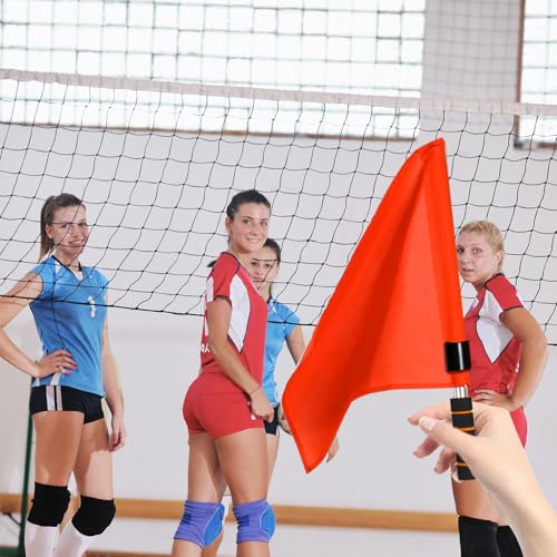 Volleyball Referee Flags - 4-Pack High-Visibility Red Signal Flags