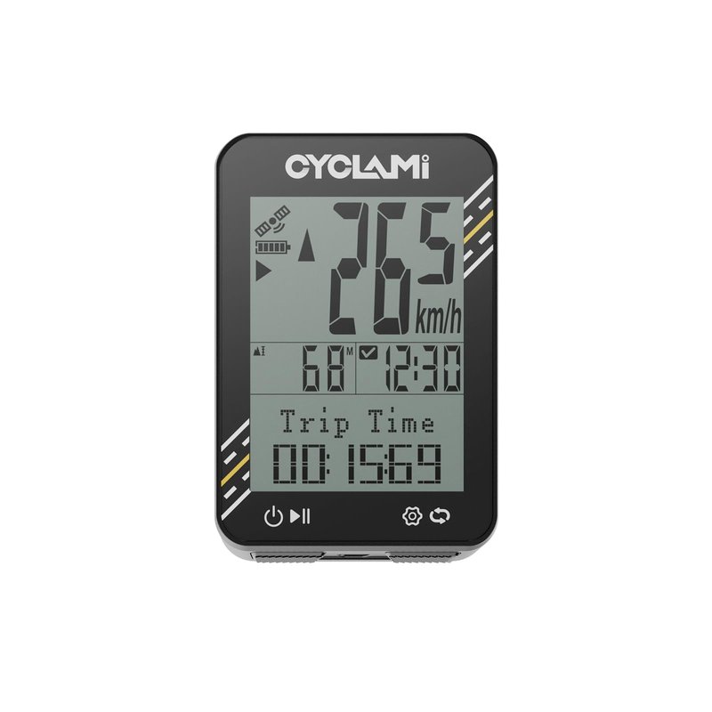 CYCLAMI Bike Computer Wireless - 5-Satellite GPS Cycling Speedometer | 2.4" Sun-Readable Screen | 50g Ultralight | 20+H Battery IPX7 Waterproof Bicycle GPS for Road/MTB Bikes