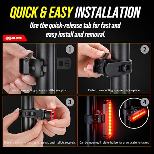 USB-C Rechargeable LED Bike Tail Lights - 2 Pack