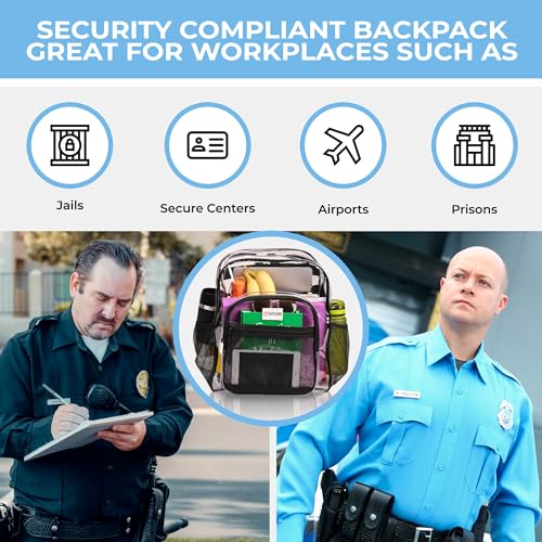 Extra Large Clear Backpack with TSA Lock - Heavy Duty PVC, 32L Capacity