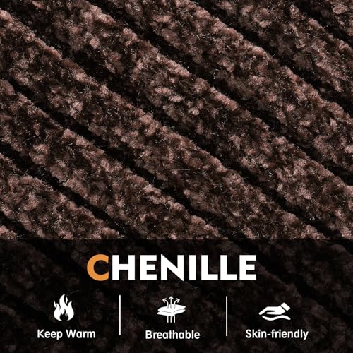 3-Piece Winter Beanie Hat, Scarf & Touchscreen Gloves Set - Coffee Chenille