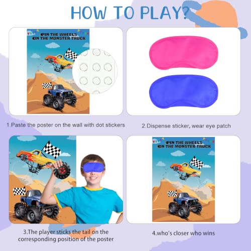 Truck Pin The Tail Game with 30 Tyres - Party Supplies
