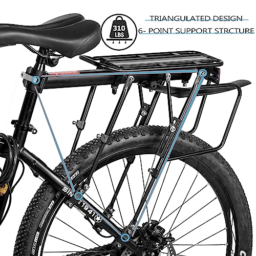 310 LB Capacity Bike Rack with Reflector & Fender - Quick Release