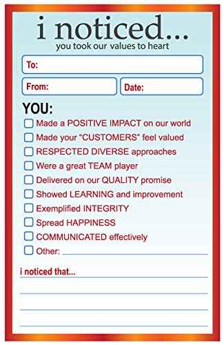 Trainers Warehouse I Noticed Pads - Appreciation Notes in Duplicate, Great for Educational and Team Building Purposes (3/Set)