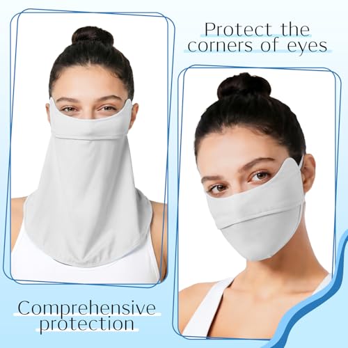 Face Mask & Neck Gaiter Set for Sun Protection - Grey & Black