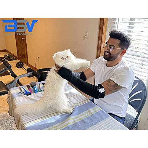 BSV Kevlar Arm Protection Sleeves with Thumb Hole - Cut, Scratch, Bite and Heat-Resistant - Unisex, 18", 1 Pair