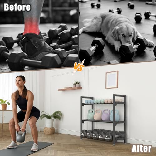 Jusgym Adjustable Dumbbell Rack 400LBS Capacity - Space-Saving Weight Organizer