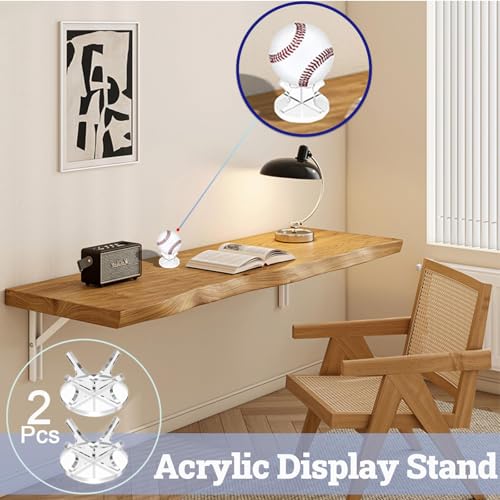 Acrylic Baseball Display Holder Case - 2 Pack for Sports Balls
