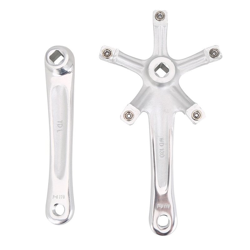 Crank Arms, 1 Pair Universal 170mm Aluminium Alloy Single Crankset Crank Arm Set Repair Parts BCD 130 mm for Mountain Road
