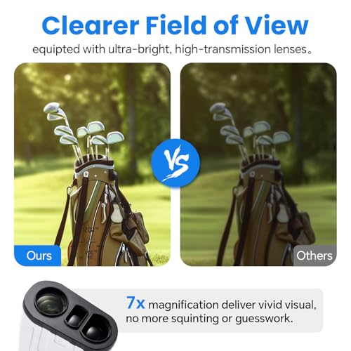 MOESAPU White Golf Rangefinder with Slope, 1200 Yards, Flag Lock, Speed