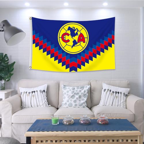 Konern 3x5 ft Double-Sided American Soccer Flag Banner Heavy Duty 150D Polyester