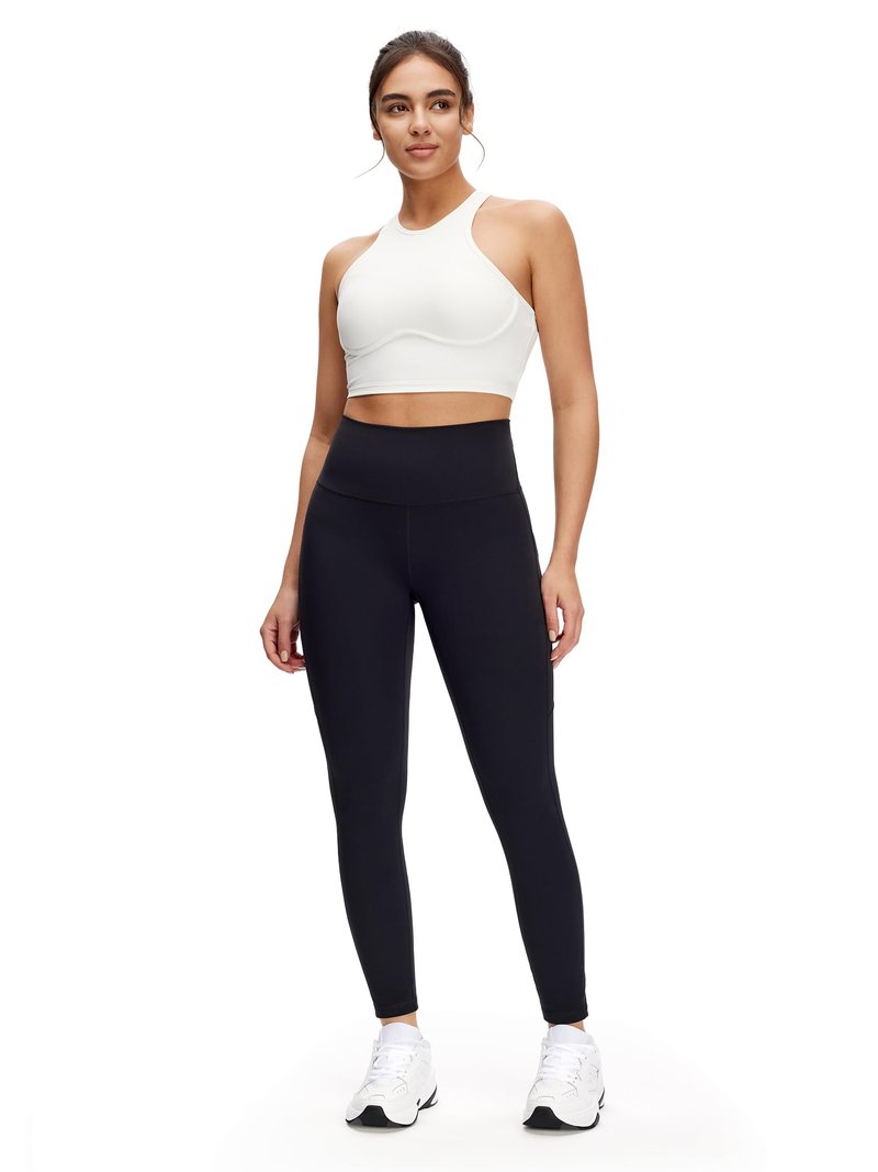 NANJI High Waisted Leggings with Pockets for Women - Tummy Control, Buttery Soft Yoga Pants, Squat Proof Workout Leggings (M, Black)