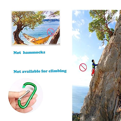 12-Piece Aluminum D-Ring Carabiner Clips - Lightweight & Durable