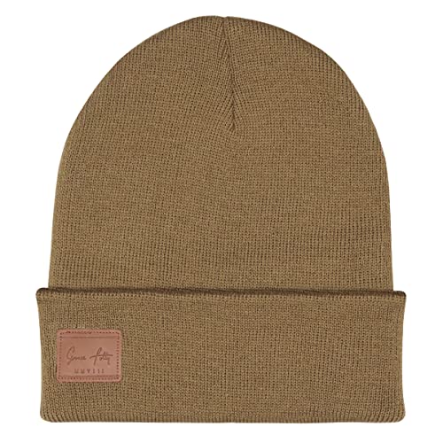 Fold Up Cuff Beanie Hat - Khaki