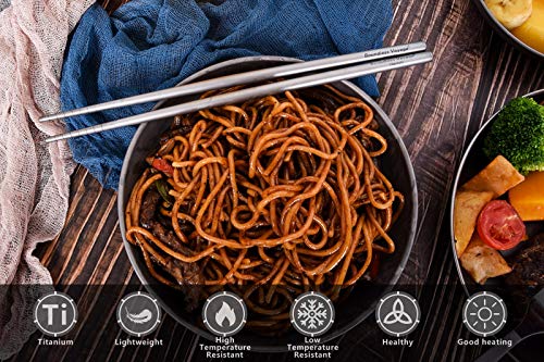 Titanium Round Chopsticks - Lightweight, Skid-Proof Outdoor Utensils - Ti1002T