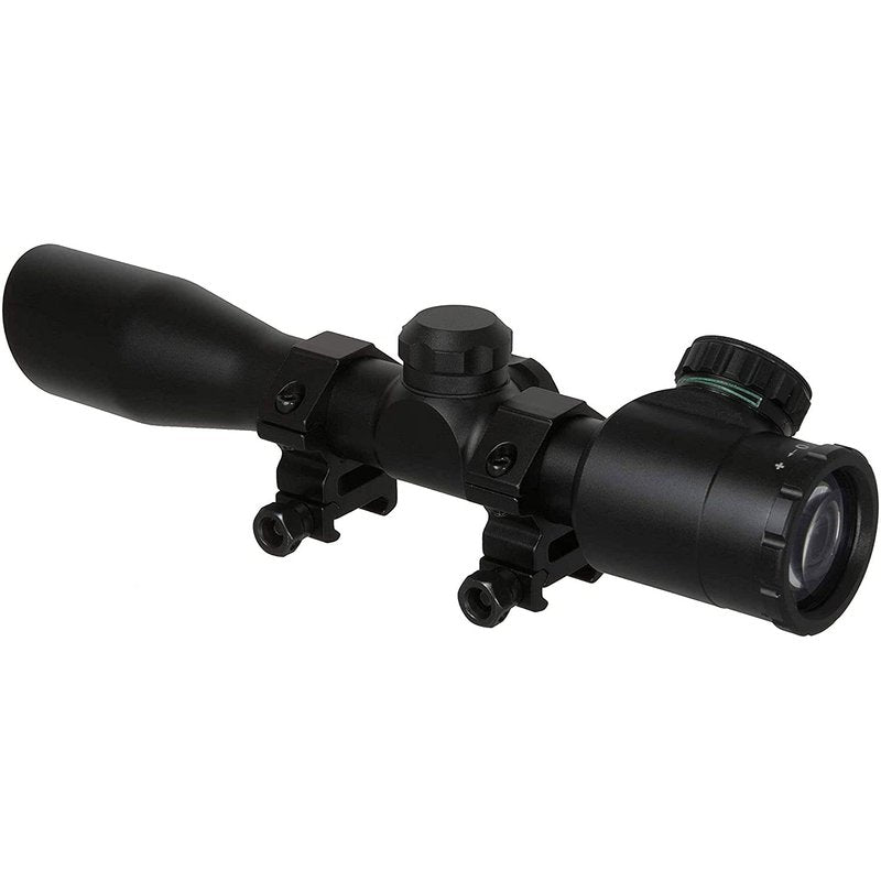 TRUGLO 4x32mm Compact Crossbow Scope with Scope Rings Included| BDC/Rangefinder, Black