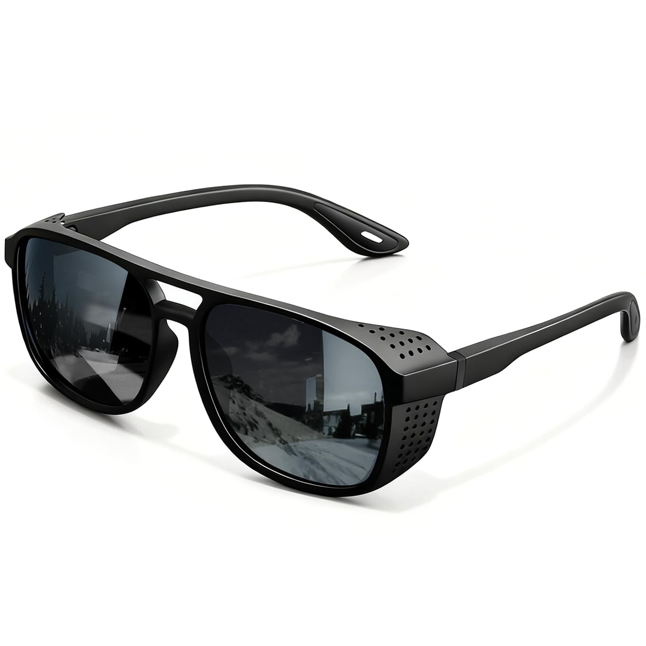 AWGSEE Retro Polarized Sunglasses for Men Women Vintage Lightweight Steampunk Sun Glasses Gothic Goggles UV400 Protection