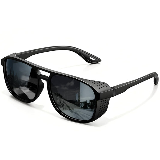 AWGSEE Retro Polarized Sunglasses for Men Women Vintage Lightweight Steampunk Sun Glasses Gothic Goggles UV400 Protection