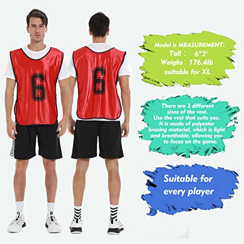 12 Pcs Breathable Sports Pinnies for Soccer & Basketball Training