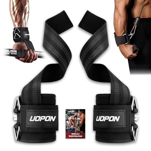 2-in-1 Weightlifting Straps with Rings - Heavy-Duty Wrist Cuffs