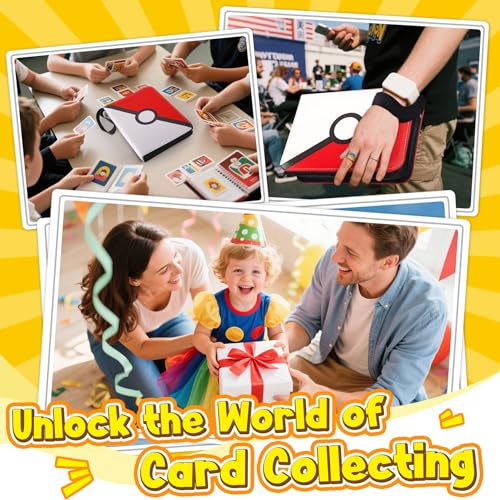 Card Binder with 4 Pockets, 400-Card Capacity, Waterproof PU Cover