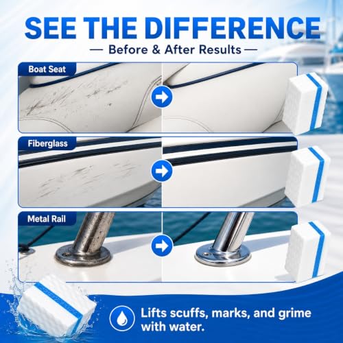 10PCS Boat Scuff Erasers - Thick Cleaning Sponges for Marine Use