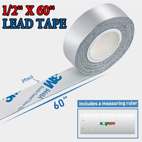 Lead Tape for Golf & Tennis - 1/2'' x 60'' Adhesive Weight Tape