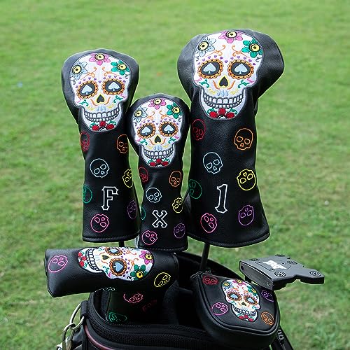 Montela Black Golf Club Head Cover for Fairway Wood Skeleton Design