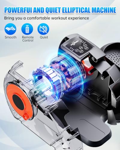 Under Desk Elliptical Machine - Quiet Electric Pedal Exerciser with Remote & 12 Speeds