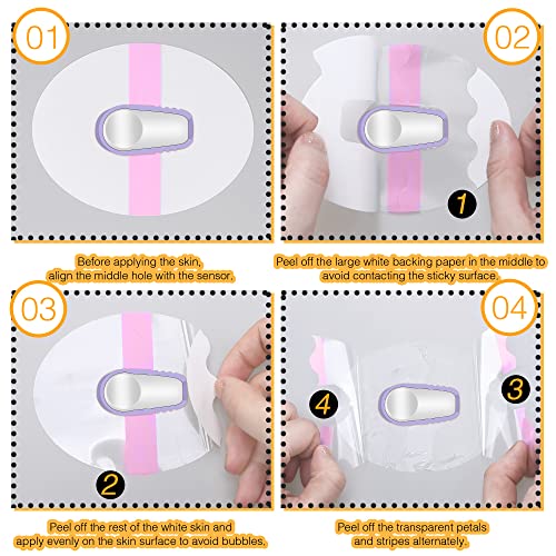 100 Waterproof Adhesive Patches for Continuous Glucose Monitor - Pink