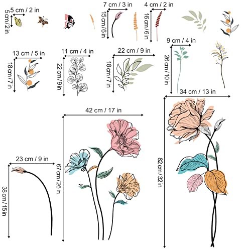 Watercolor Flower Wall Decals - Wildflower Floral Stickers