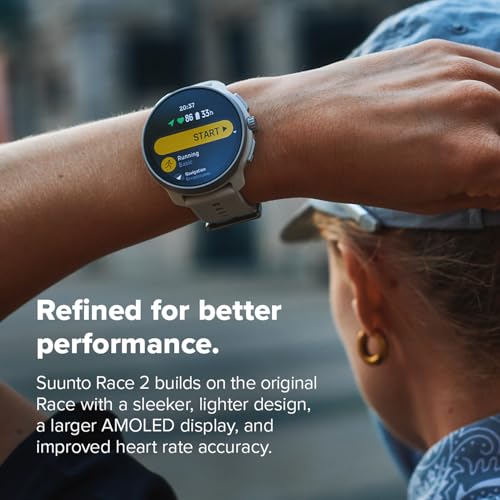 Suunto Race 2 GPS Sports Watch - AMOLED Display, 115+ Modes, All Black