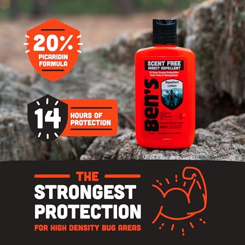 Ben's 20% Picaridin Repellent Lotion Unscented 3.4 oz (2 Pack)