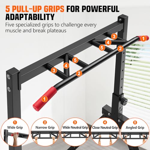 Foldable Power Tower Dip Station for Pull Ups & Dips - Black