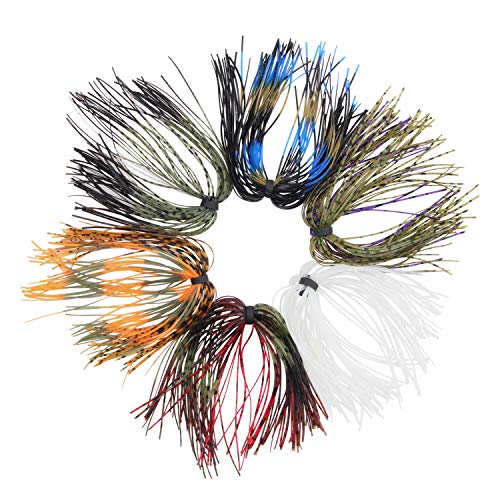 Type B-24 Bundles Silicone Jig Skirts, 50 Strands Spinnerbait Lure Replacement Kit