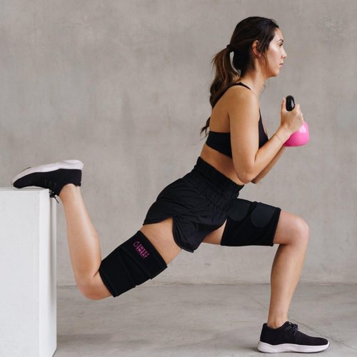 Sports Research Sweet Sweat Thigh Trimmers for Men & Women Increases Sweat & Activity to the Thighs during Exercise (Pink, Large)