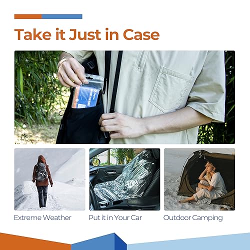 Emergency Mylar Thermal Blankets - 4 Pack, 84" x 52" Survival Gear