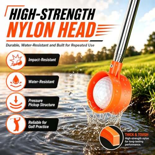 Telescopic Golf Ball Retriever - 9Ft Stainless Steel Design